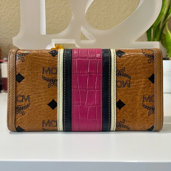 MCM COGNAC VISETOS LONG TRIFOLD WALLET - Picture 2 of 16
